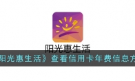 《阳光惠生活》攻略——查看信用卡年费信息方法